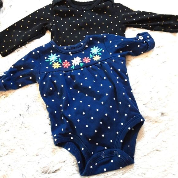 Carter's Other - Carter's Onesies Polka Dot Embroidered Set of 2‎ size 3 mos